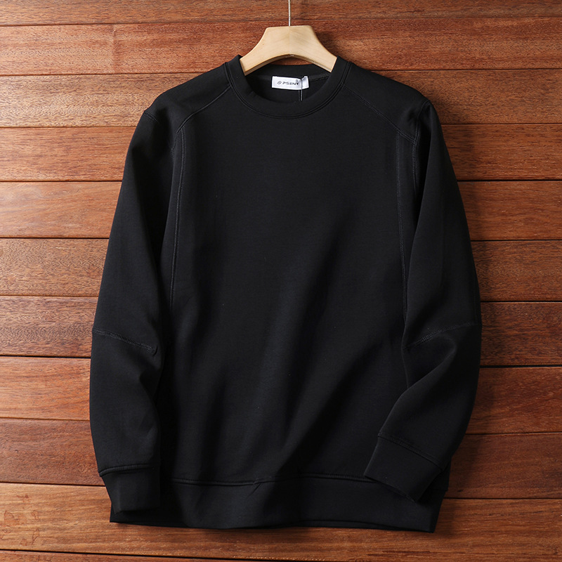 felpa con strato d'aria in ammoniaca liquida di alta qualità primavera e autunno uomo e donna coppia stile moda taglio verticale 3D tinta unita_voghion.com