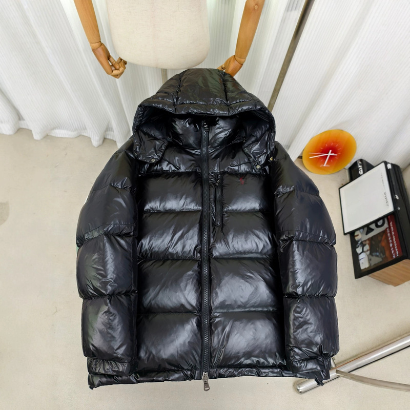Paul Lauren 2025 Men's Down Jacket with Embroidered Pony Logo, Shiny Half-High Collar, Warm Coat Paul Lauren 2025 Men's Down Jacket with Embroidered Pony Logo, Shiny Half-High Collar, Warm Coat