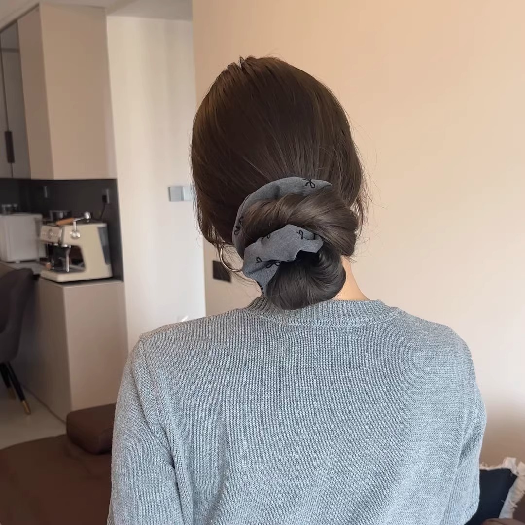 Grey arco cuadrado anillo de cabello de intestino grueso cuerda de cabello de cola de caballo de alta calidad cuerda de cabello adornos