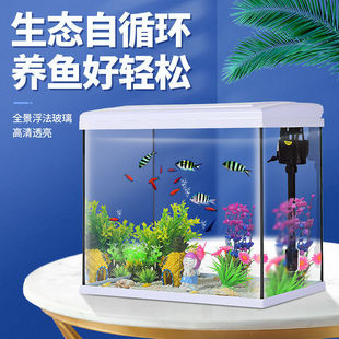 Fish Tank Without Water Change, Living Room Goldfish Tank, Home Lazy Desktop Glass Landscaping, Creative Ecological Small and Medium-Sized Aquarium