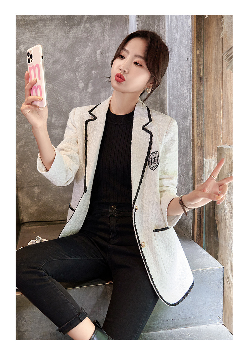 Trendy Plaid Blazer 2022 New Slim Fit Fashionable Little Style Elegant Goddess Casual Versatile Jacket_ecoleips.com