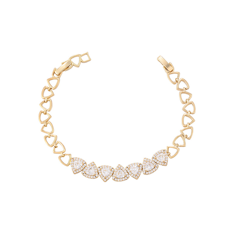 Pulsera de Empalme Geométrico de Aleación de Cobre con Diseño Triangular para Mujer image 6