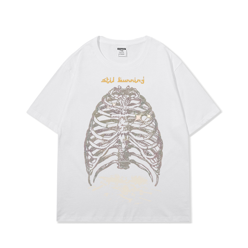 Spring and Summer 2023 Washed and Worn Pure Cotton Loose American Fashion Brand T-shirt Men's Vintage Shirt Youth Couple_voghion.com