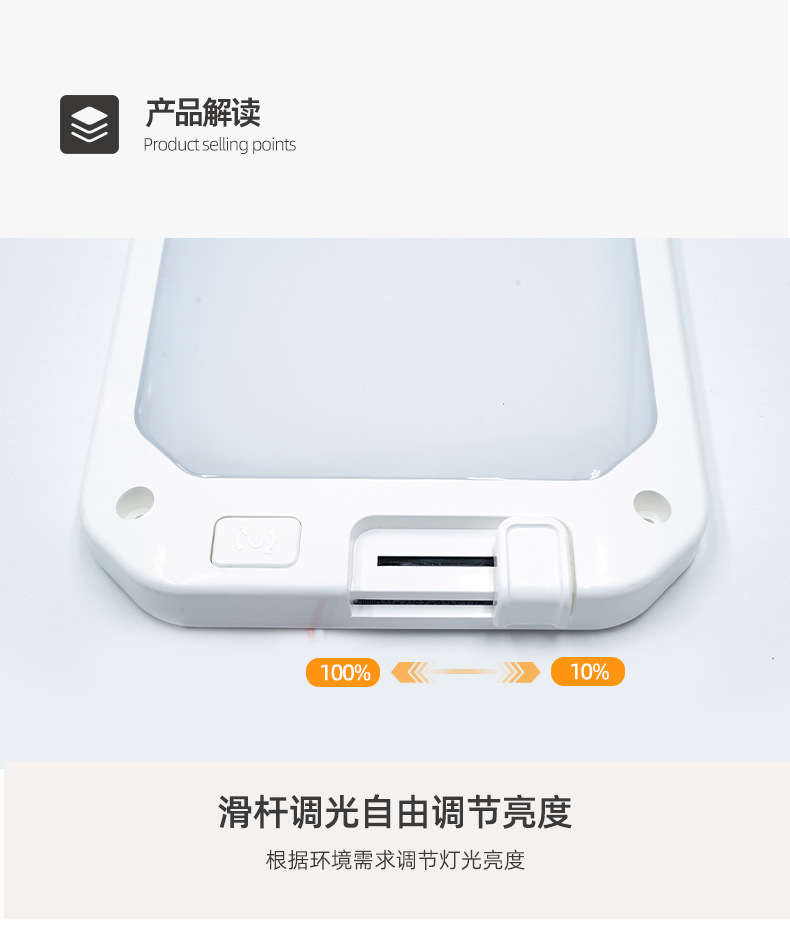 Rv Light, Car Compartment Three-Color Lighting, Square Ceiling Light, Cab Night Light, Reading Light, Led Light
