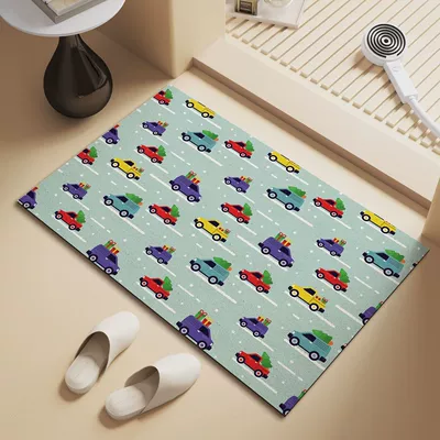 Avtomobil döşəmə paspasları — Dirt-Resistant, Non-Slip Mat, Bathroom Door - i-christmas-car-4060cm-upgraded-version-of-diatom-mud