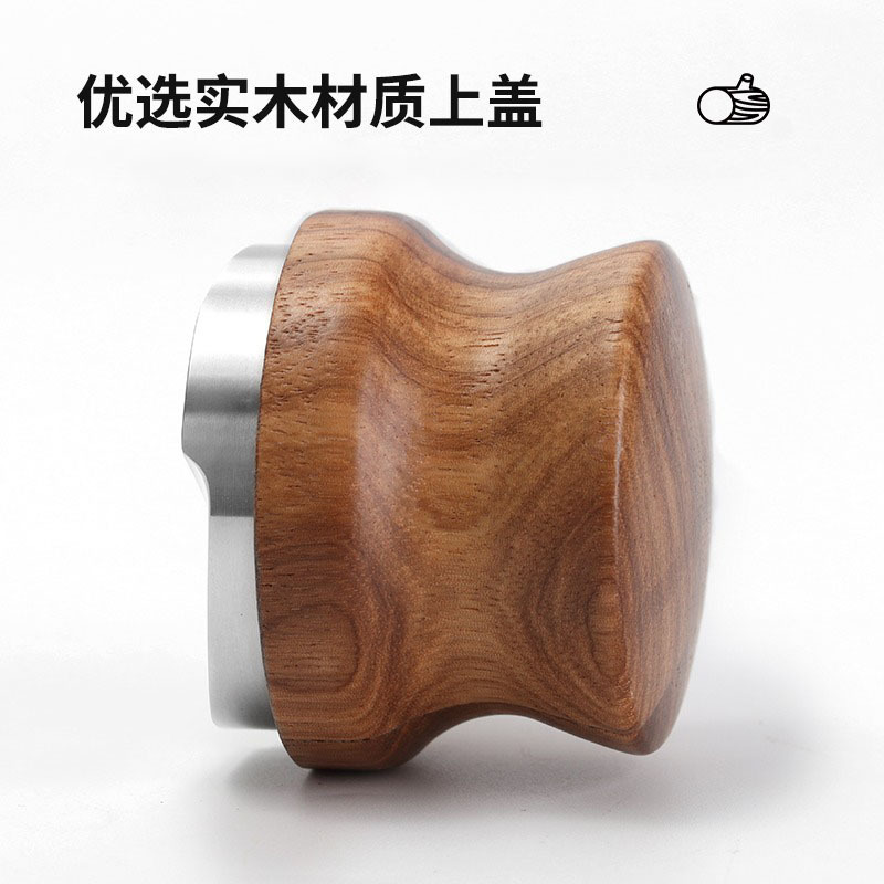 ステンレスコーヒー布粉器花梨木三糊圧粉器調整可能粉ハンマー充填機51/53/58mm|undefined