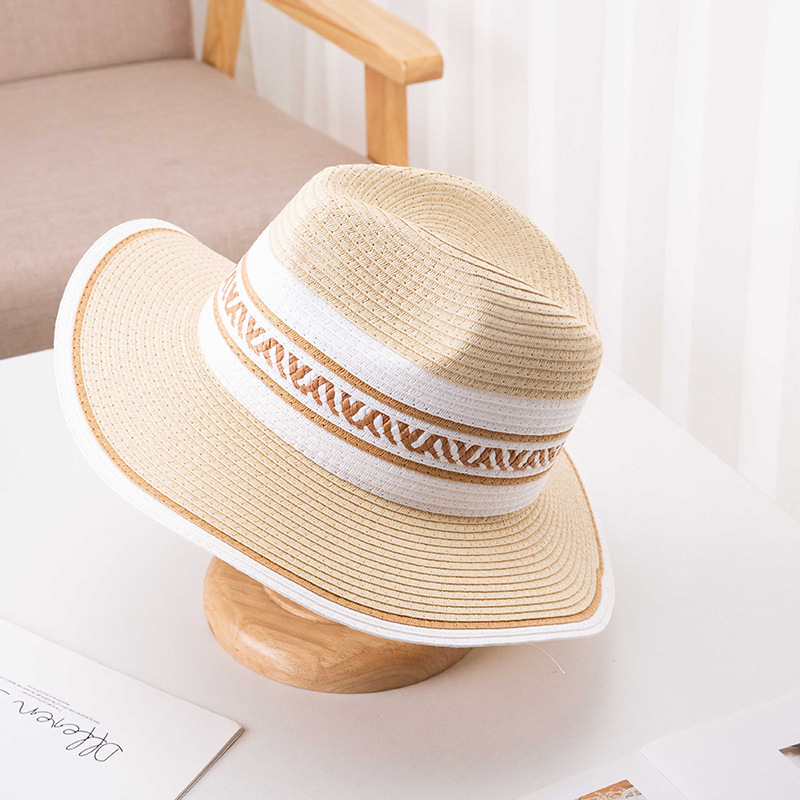 Summer travel vacation hat for men, collapsible wide-brim sun hat, sunshade hat, Panama hat for women