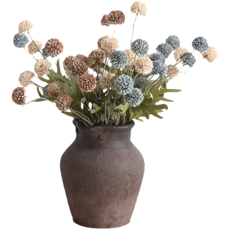 Diente De León artificial 5-cabeza cebolla crisantemo casa dormitorio decoración sala de estar decoración flor falsa Flor de seda Boda boda decoración de la boda