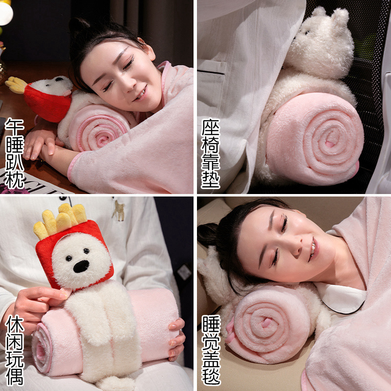 Celebridad de Internet West Highland Doll Manta de lana de coral para siesta Chal de oficina Manta de aire acondicionado para estudiantes para la pausa del almuerzo