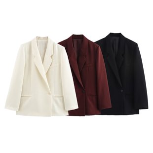 Suit Jacket Foreign Trade Loose Casual Jacket 2025 Spring New Long Sleeve Single Button Elegant Commuting European and American Suit