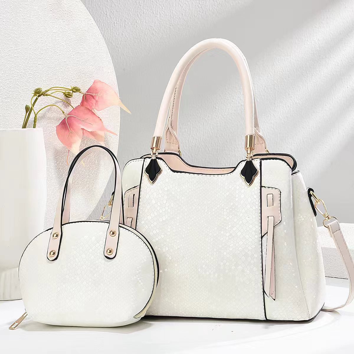 Bolso de mano bolso de comercio exterior con patrón de serpiente bolso de madre e hijo tendencia europea y americana comercio exterior Taizhou bolso de mujer textura PU bolso de hombro bags