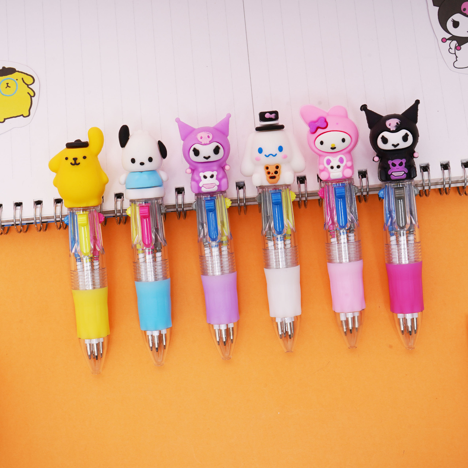 SX - 4SYZB Sanrio familia encantadora bolígrafo de cuatro colores dibujos animados estilo mini bolígrafo de prensa para estudiantes papelería