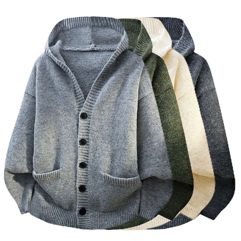 Cross-Border Popular European Size Large Size Hooded Cardigan Sweater Men's Autumn and Winter Coat Seahorse Hair Trendy Factory Wholesale