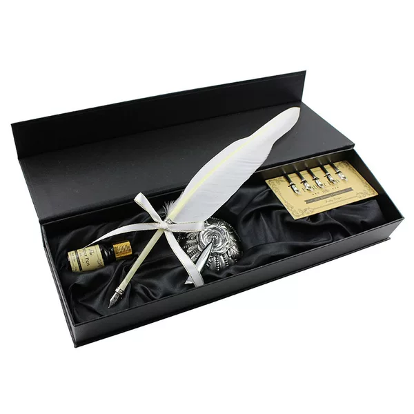 T01AA-L2 goose feather dip pen pen holder ink gift box suit