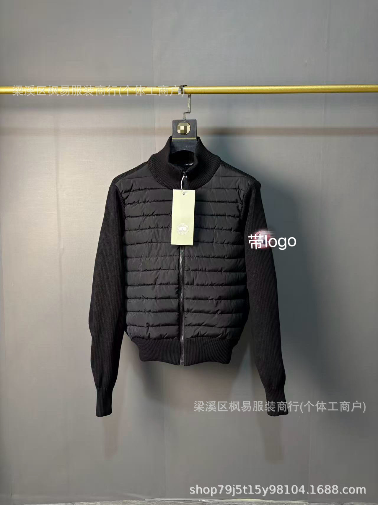 2026 nuevo M casa de punto chaqueta de plumón hombre empalmado blanco cuello vertical cálido abrigo ligero casual
