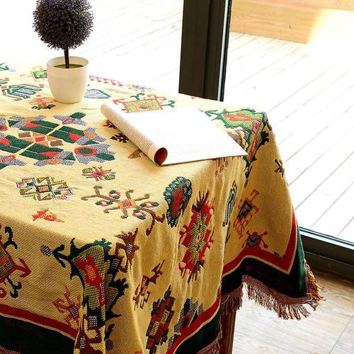 毛毯沙发毯波西米亚民族风棉线防滑沙发巾桌布地毯客厅盖布双面