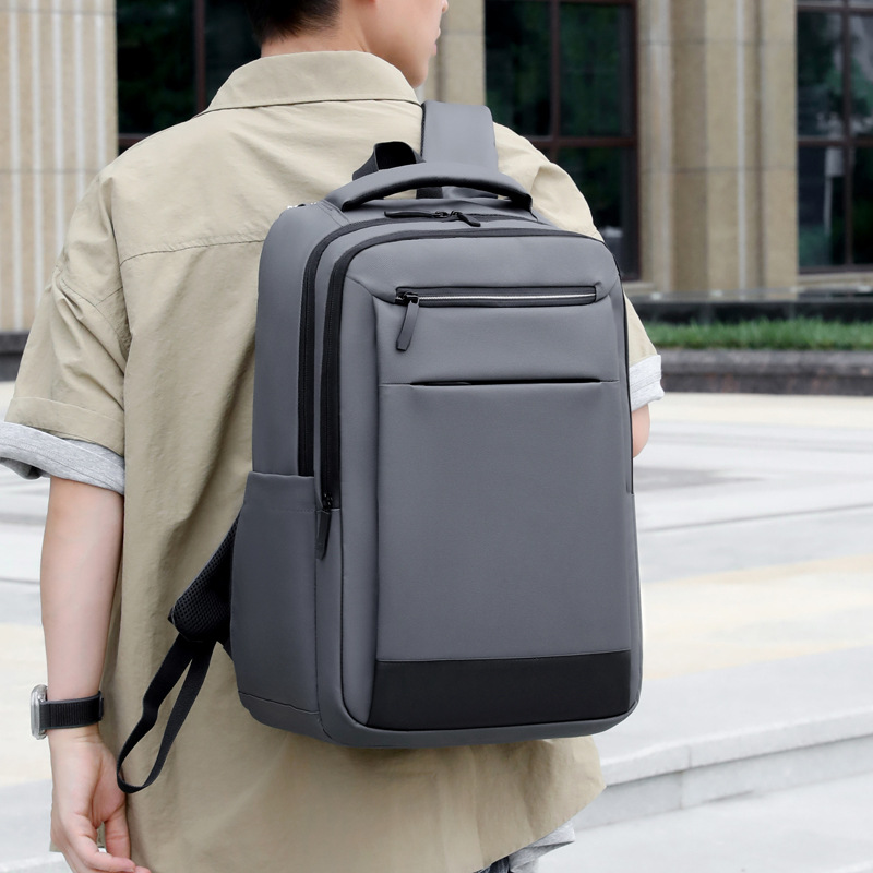 Comercio exterior al por mayor simple multicapa mochila de gran capacidad de negocios de viaje bolsa de computadora colgar tirón mochila de viaje hombre