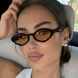 欧美时尚新款多边形气质太阳镜小框防紫外线街拍墨镜女网红潮眼镜