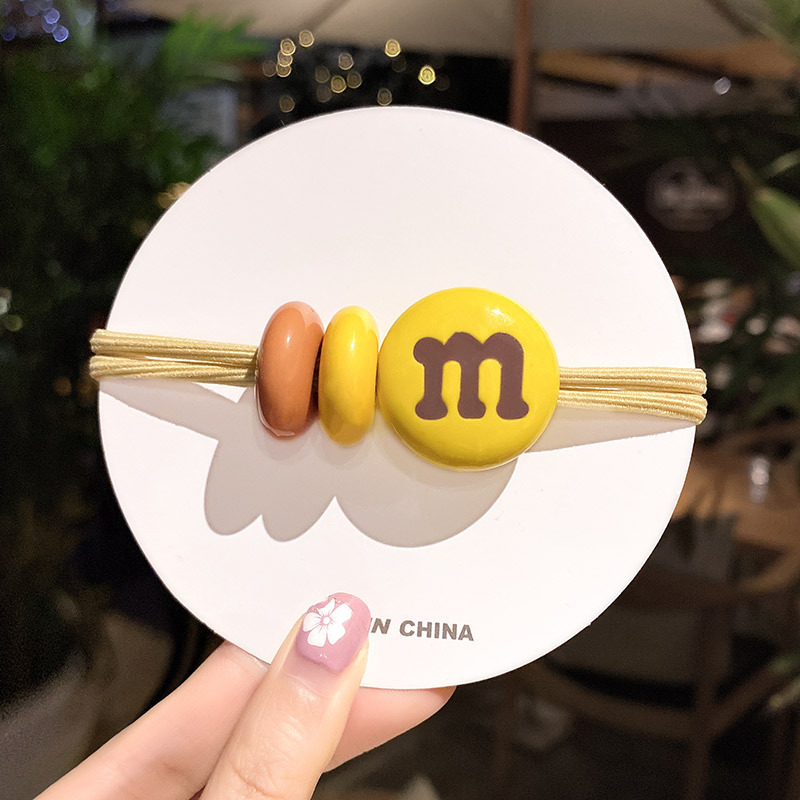 Yellow Chocolate M Bean Hair Circle