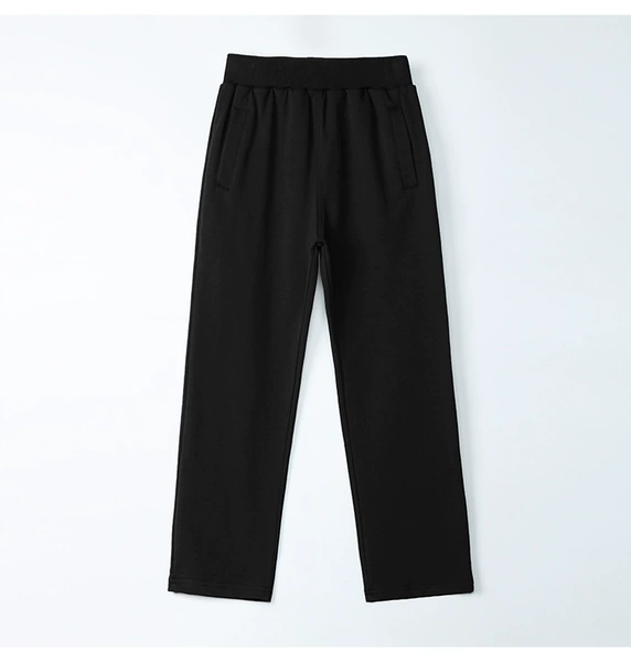 Black autumn trousers, loose fit