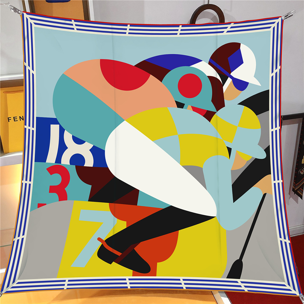 108g Weight Silk Scarf Classification Daily Occasion Human Pattern All Seasons Season Women's Gender Printing Design Casual Style Women's Casual Human Twill Printing Silk Scarf 5