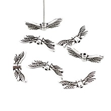 厂家供货天使翅膀配件复古蜻蜓隔珠直孔珠合金配件MJ-0105多款