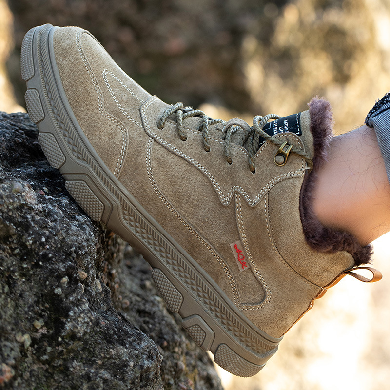 跨境优选高帮劳保鞋男防砸防刺穿钢包头舒适耐磨时尚安全工作鞋