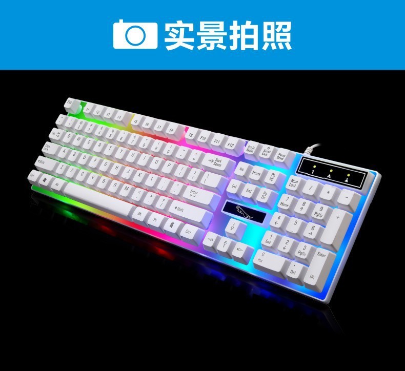 AOC KM100 有線 USB フローティング発光キーボードとマウスセットコンピュータ茶軸感触オフィスゲーミングキーボード|undefined
