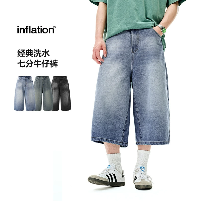 Выбранные товары Jie Zhan | Мужская одежда 2025: Новые джинсовые шорты прямого кроя с эффектом потертости и выстиранности для мужчин, весна-лето, уличная мода