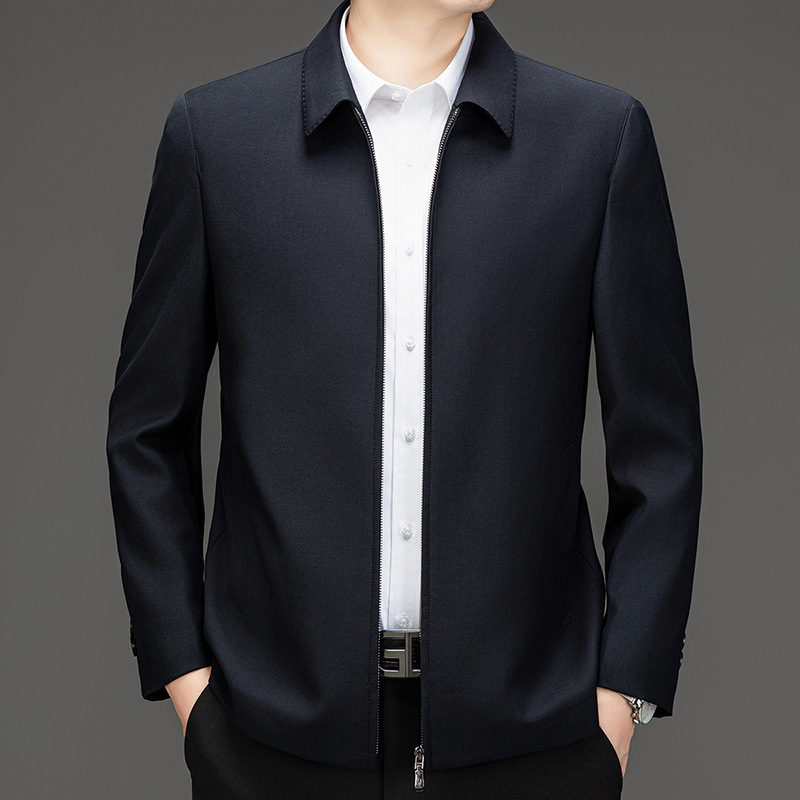High-End Men's Jacket Winter Loose Business Casual Dad Wool Jacket Men's Professional Thickened Executive Coat