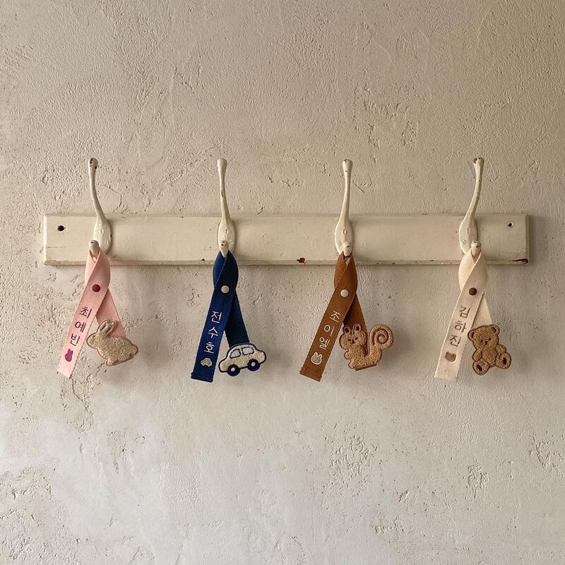 Korean style ins baby embroidery name listing kindergarten name stickers luggage mummy bag name stickers pendant Korean style ins baby embroidery name listing kindergarten name stickers luggage mummy bag name stickers pendant