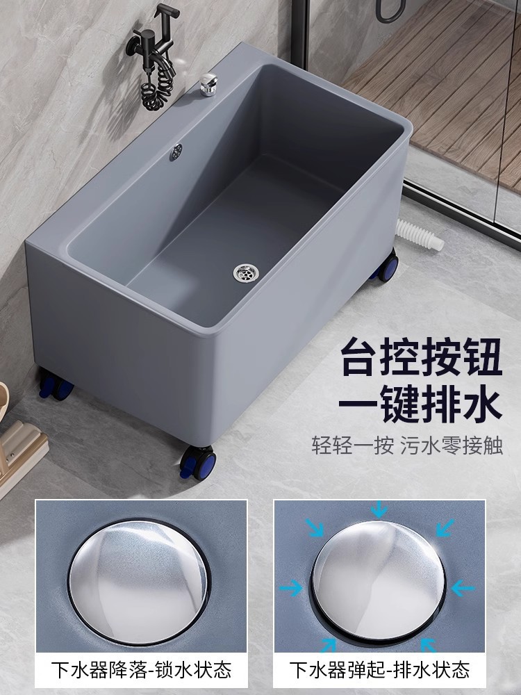 可移动带轮拖把桶长方形拖地桶洗车涮地板拖布桶地盆家用自动排水