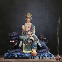 寺庙供奉大型华严三圣神像3.1米普贤菩萨铜雕塑文殊普萨黄铜佛像