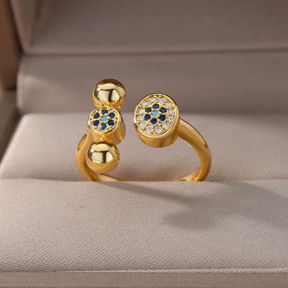 Creative zirconium, ring, accessory, Aliexpress, simple and elegant design, micro incrustation, 750 sample gold