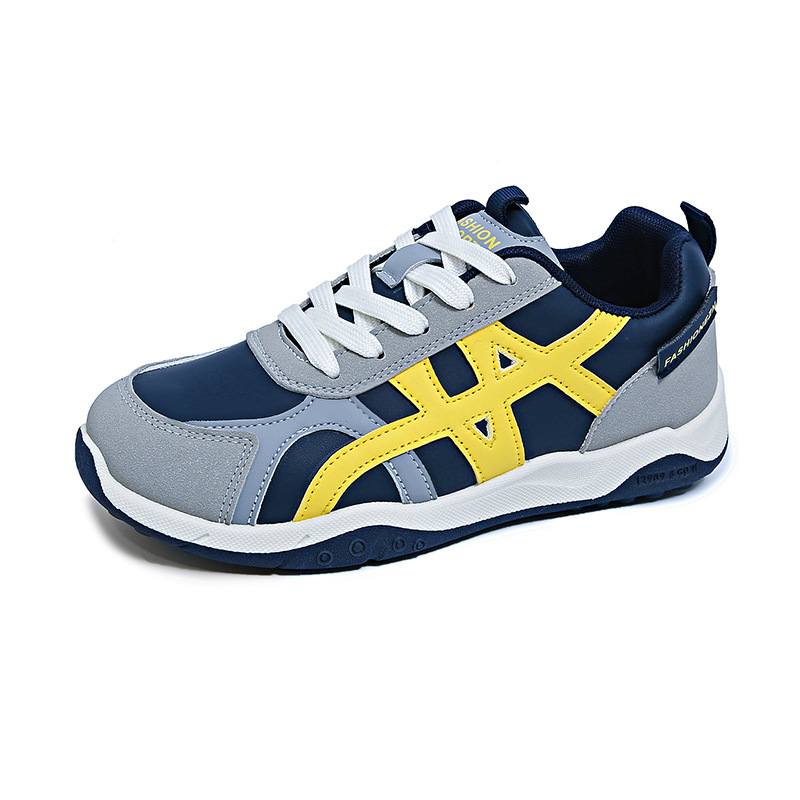 Zapatos de moda coreanos de color combinado primavera y otoño 2025, nuevos zapatos de entrenamiento de lazos, zapatos de corrida casuales de moda para estudiantes