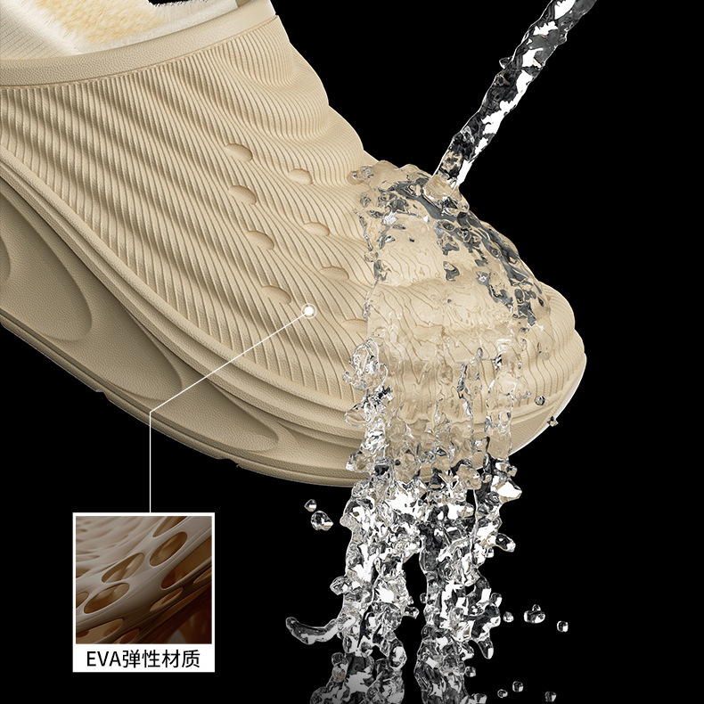 Waterproof Warm Slippers For Women Non-slip Thick-soled Plush_voghion.com