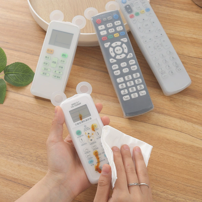 Защитный чехол для пульта дистанционного управления с ушками медведя, прозрачный силиконовый универсальный чехол для пульта, защита от пыли