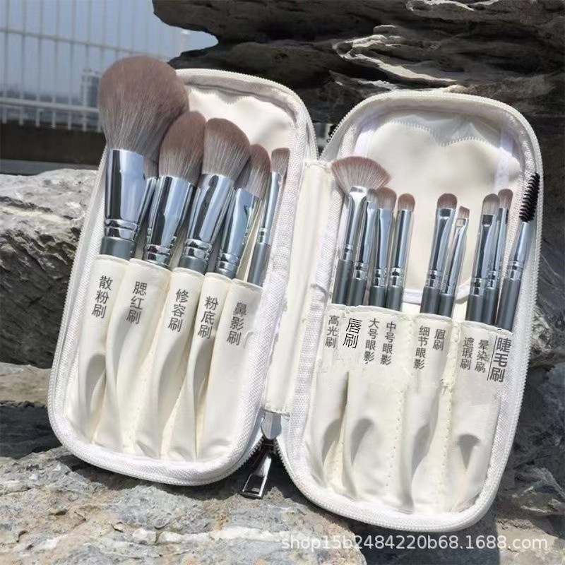 沧州便携化妆刷套装全套软毛带标注便携初学者化妆师用厂家直销|undefined