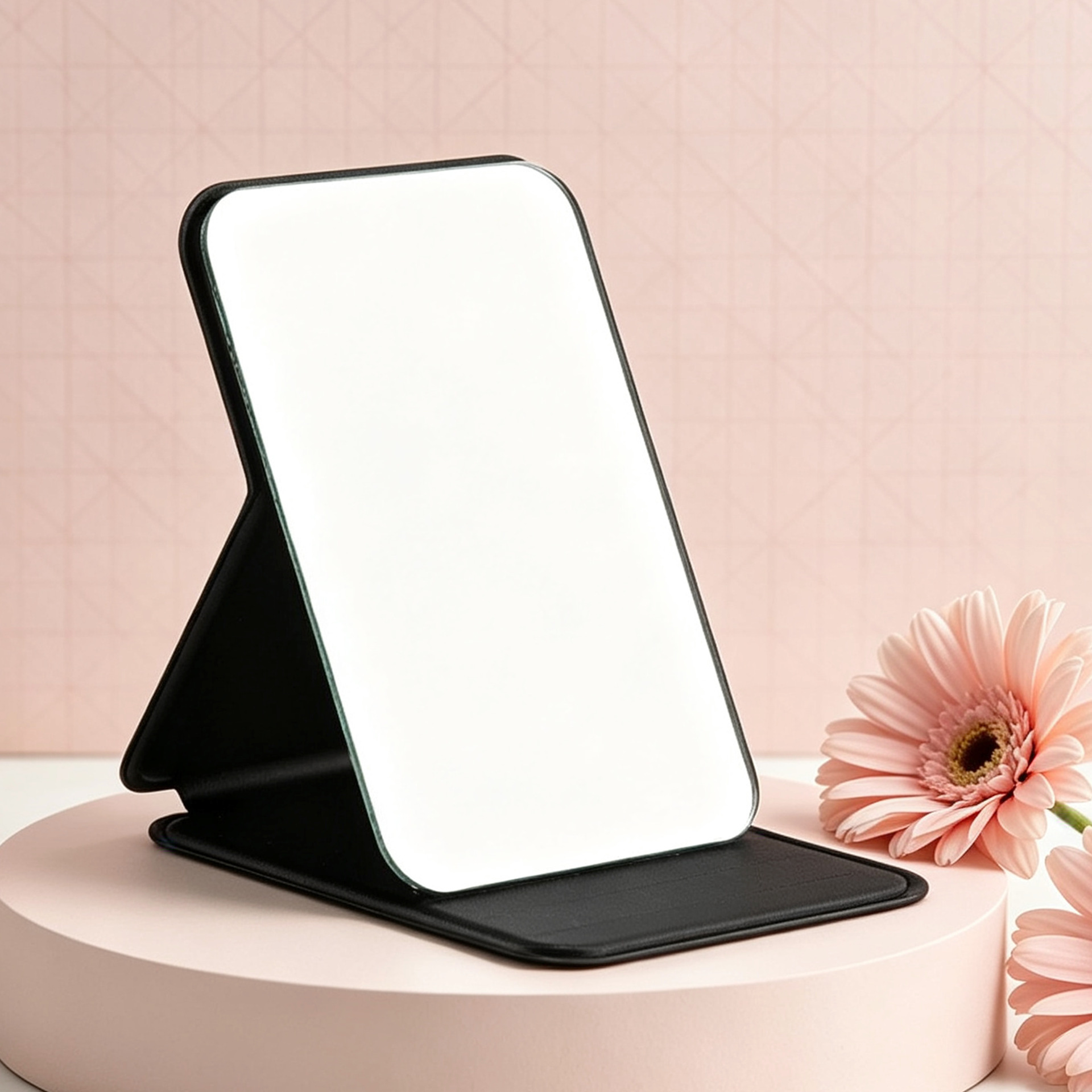 Espejo plegable espejo de piel portátil mini cuadrado princesa espejo de vestir espejo retro espejo plegable espejo de maquillaje espejo de escritorio