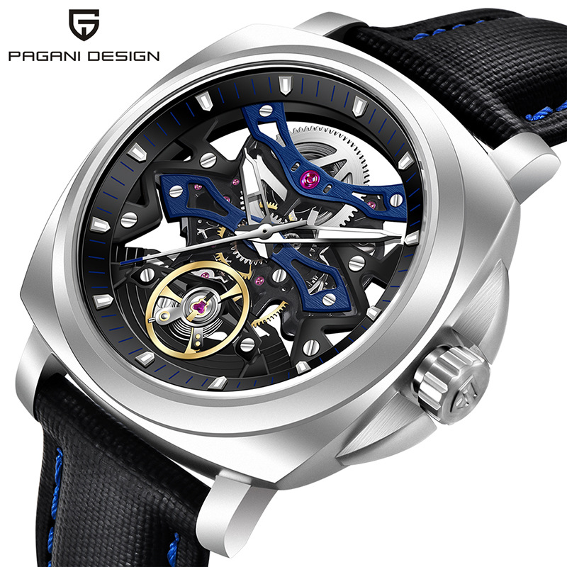 PAGANI DESIGN movimiento hueco hombre automático reloj mecánico impermeable reloj de pulsera de acero inoxidable PD-YS017