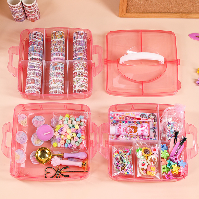 Cuenta de mano de tres capas traje de pintura de fuego para niños Almacenamiento de juguetes para niñas vela de grano de cera Goka cuenta de mano DIY conjunto completo caja de regalo