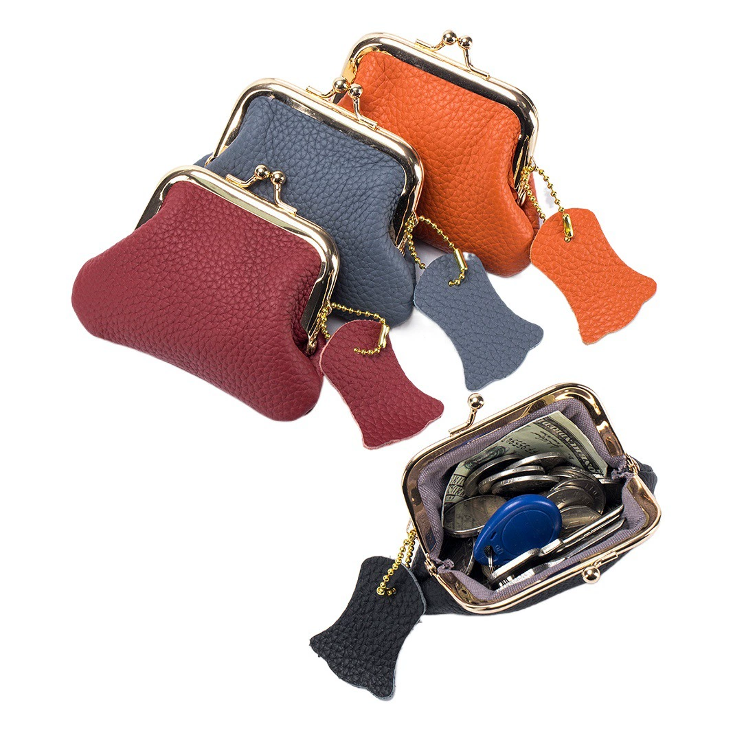 Новый Маленький Ретро портмоне из натуральной кожи Женский мини-мешок для монет сумка для хранения первого слоя воловьей кожи Личи узор клип сумка