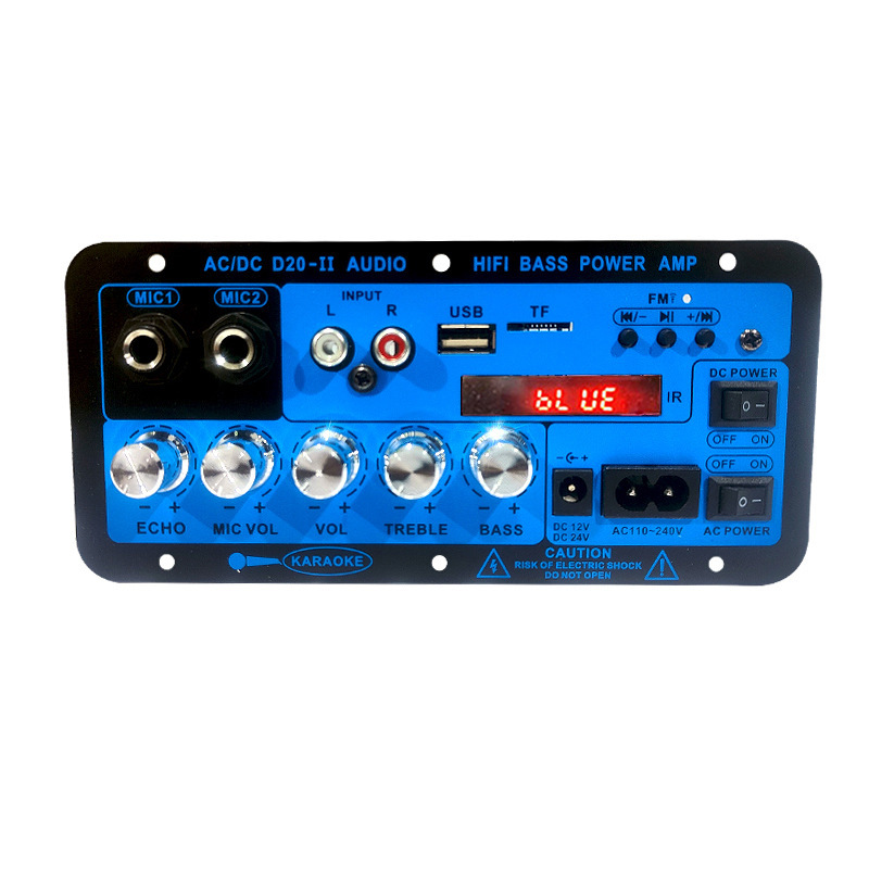国境を越えた特別な車の Bluetooth デジタルディスプレイ付きパワーアンプボード 12v24v220v 多目的パワーアンプマザーボード D20-II|undefined
