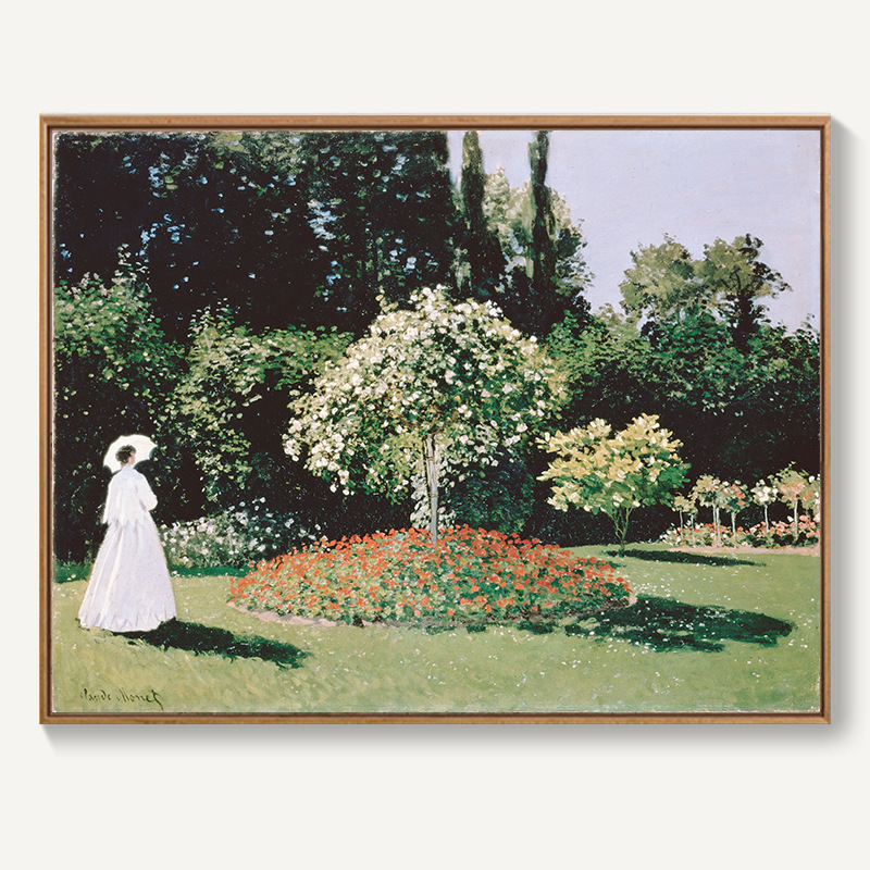 モネ日の出イメージ装飾画北欧客間レストラン掛け画抽象風景油絵寝室壁壁画麦畑|undefined