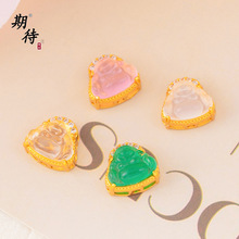 期待轻奢风嘻哈弥勒佛通孔个性创意天然水晶佛像镂空百搭隔珠批发