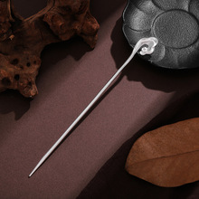 抖音直播白铜镀银如意祥云发簪高级感新中式复古发饰送女朋友礼物