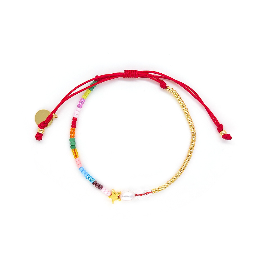 Heart Shape Pattern Casual Elegant Lady Heart Shape Freshwater Pearl Seed Bead Copper Beaded Chain Beaded Bracelets Wholesale