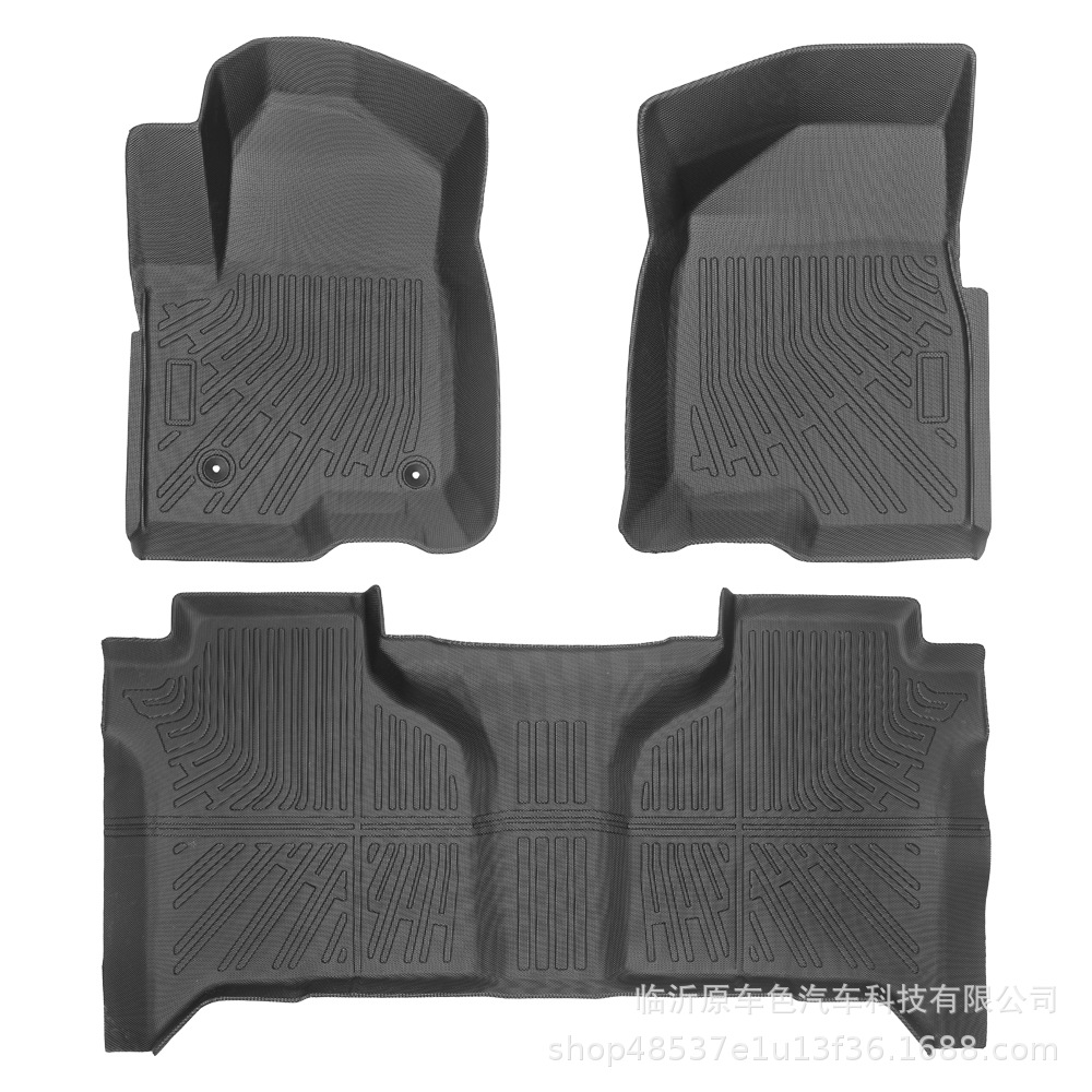 Aplicable a GMC Sierra 1500 Doble cabina 2019 - 2025 TPE Foot Coasters 3D