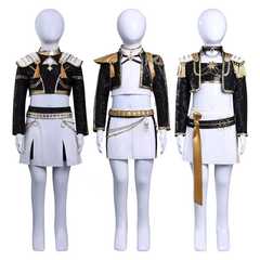 儿童款K-POP猎魔女团打歌服黑金款鲁米cos米拉佐伊黑皮款cosplay