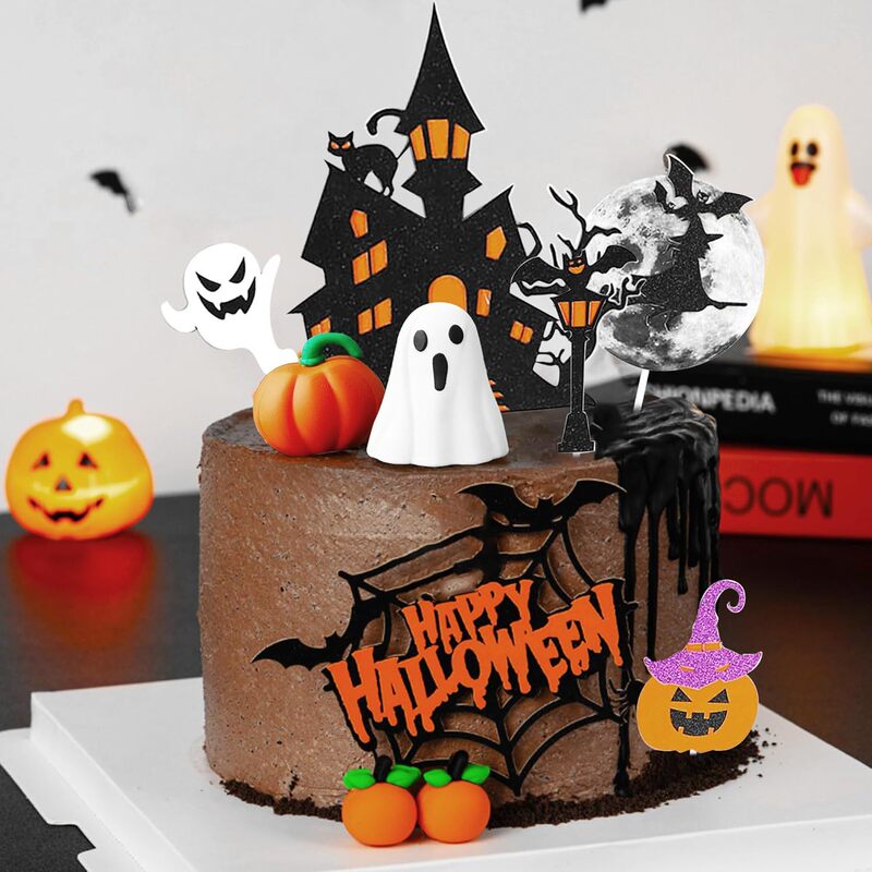 ハロウィーンケーキ装飾幽霊の家ケーキ装飾魔女ケーキ装飾カボチャケーキ装飾ハロウィーン|undefined